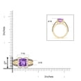 thumbnail image 4 of ANGARA Natural Cushion 2.2 ct Amethyst Celtic Knot Cocktail Ring in 14K Yellow Gold for Women (Size-8mm) | February Birthstone, Birthday, Anniversary, Jewelry Gift for Women | Natural Amethyst Ring, 4 of 9