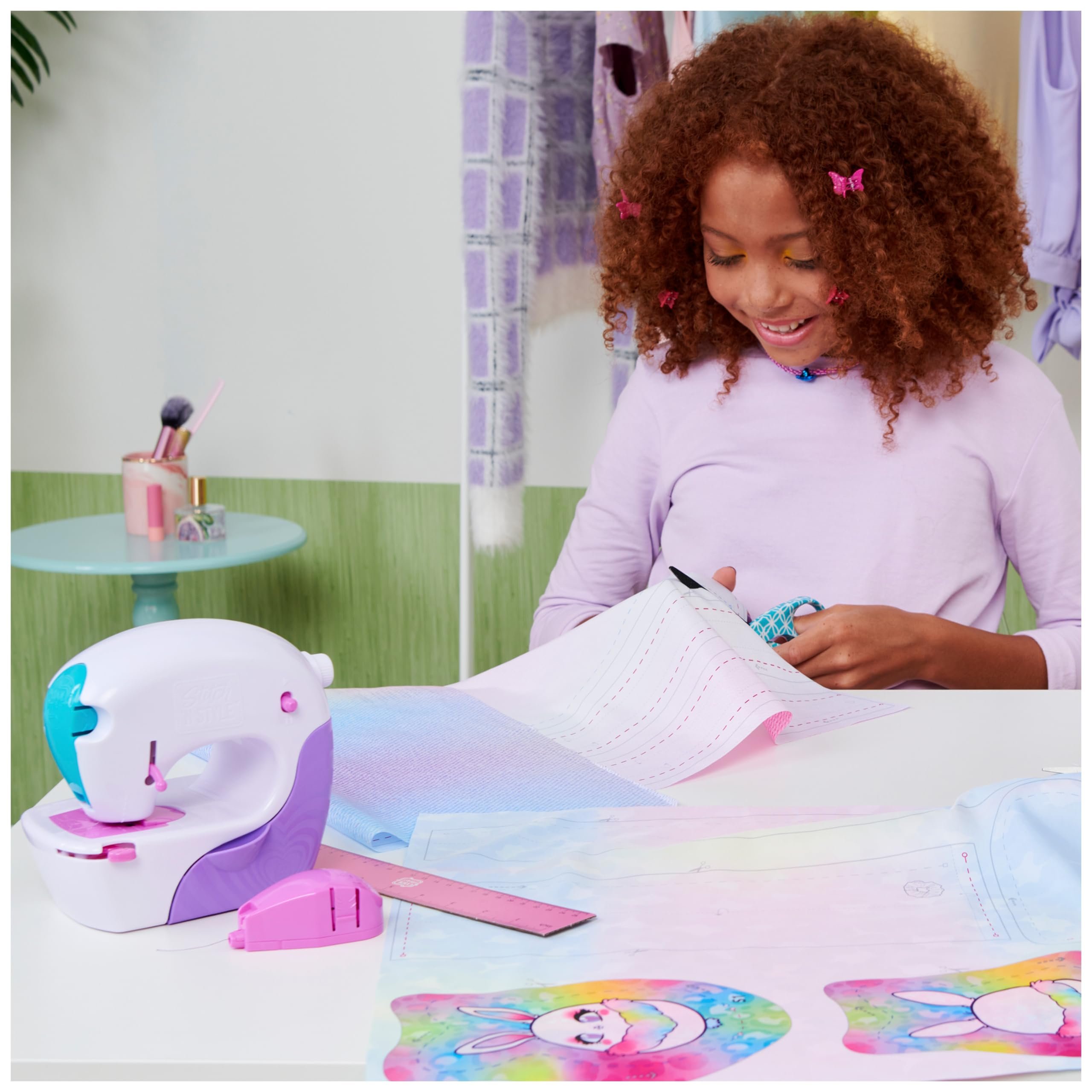 Cool Maker, Stitch ‘N Style Fashion Studio Refill with 2 Pre-Threaded Cartridges, Fabric and Water Transfer Prints, Arts & Crafts Kids Toys for Girls