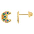 thumbnail image 1 of Broqueles Luna Arcoiris Broche Grande Oro De 10 K Joyeria M De Leon Broqueles Luna Arcoiris, 1 of 2
