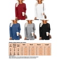 thumbnail image 2 of Fashnice Hauts pour Femmes T-Shirt Uni Col Rond Tee Ample Quotidien Chandail Vert Caché TG, 2 of 2