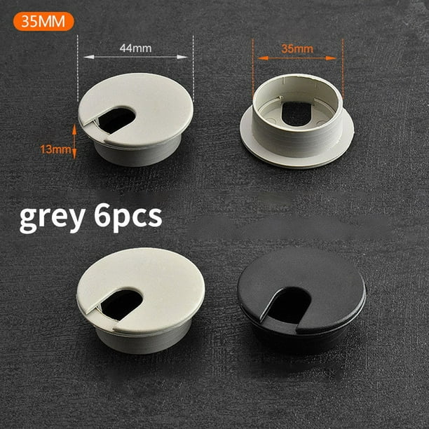 6/10×Abs Plastic Round Wire Box Computer Desk Cover Plate Desk Wire