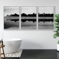 thumbnail image 3 of IDEA4WALL Framed Canvas Wall Art Forest with Lake Reflection Landscape Wilderness Watercolor Minimalism Modern Relax/Calm Black and White for Living Room, Bedroom, Office, 3 of 5