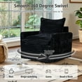 thumbnail image 4 of Ovios Swivel Accent Chairs Set of 2 Modern Corduroy Upholstered Living Room Chairs with 360° Rotation and Pillows Comfy Lounge Armchairs for Bedroom or Office, Black, 4 of 9
