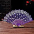 thumbnail image 3 of sunsanly Vintage Lace Folding Fan Portable Floral Pattern Elegant Handheld Fan Lightweight Plastic Rib Hand Fan for Dance Performance Photography Photo Props, 3 of 8