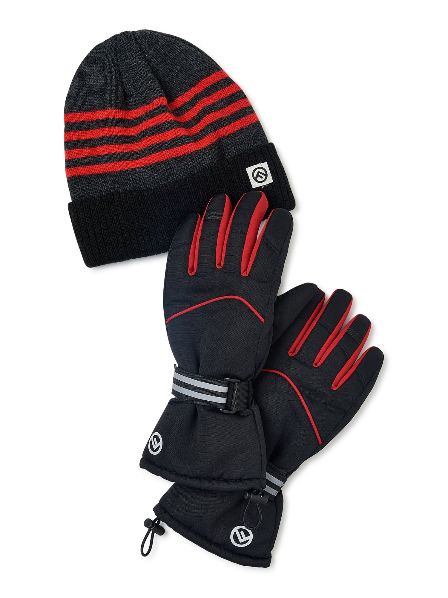 Swiss Tech 3M Thinsulate Ski Gloves Black w/ Aqua  Stripe Choose Size 