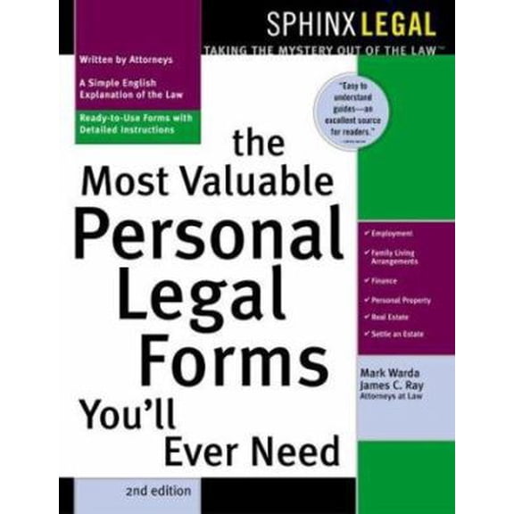 Pre-Owned The Most Valuable Personal Legal Forms You'll Ever Need (Paperback) 1572483601 9781572483606