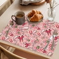 thumbnail image 3 of Paisley Placemats Set of 4, Pink Flowers Non-Slip Place Mats Washable Table Mats for Kitchen Dining Table Decorations Indoor/Outdoor, 3 of 9