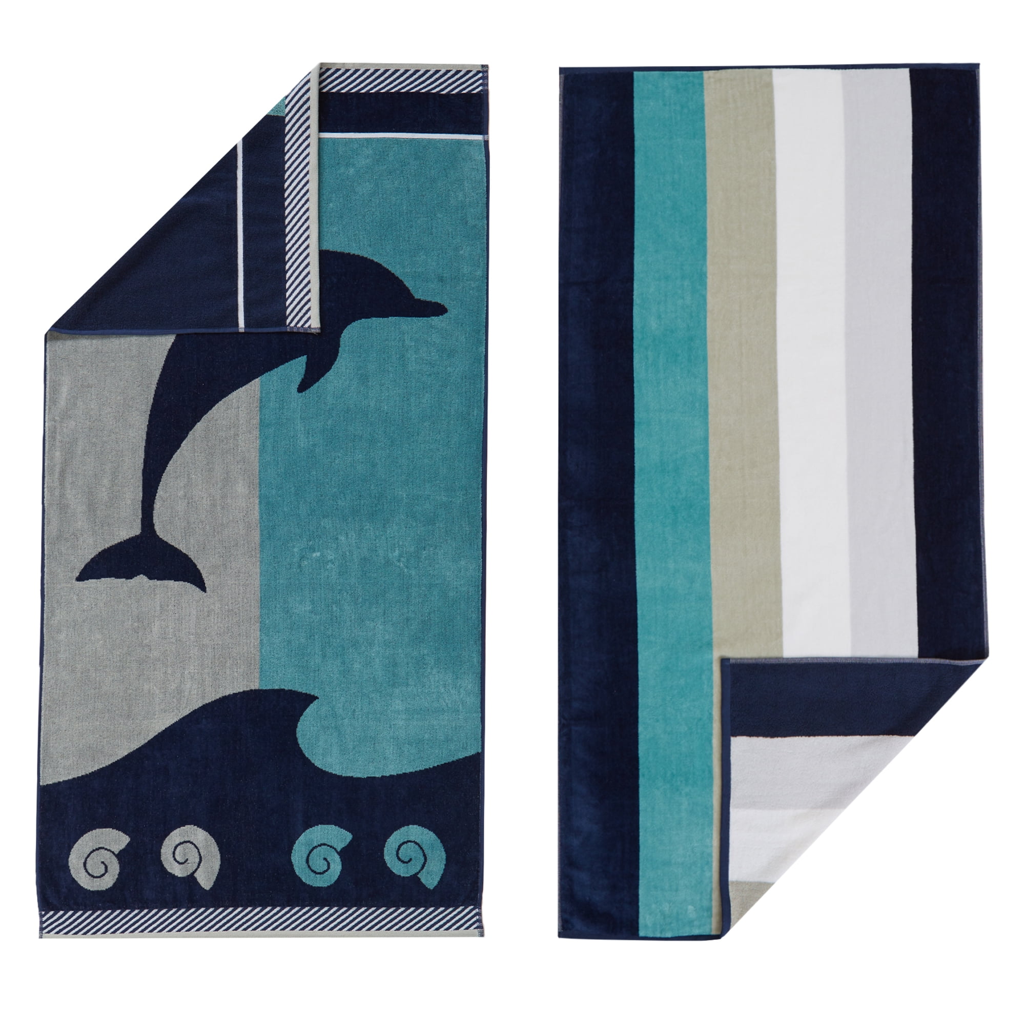 Great Bay Home Cotton Printed 2Pack Beach Towel (2 Pack 30" x 60