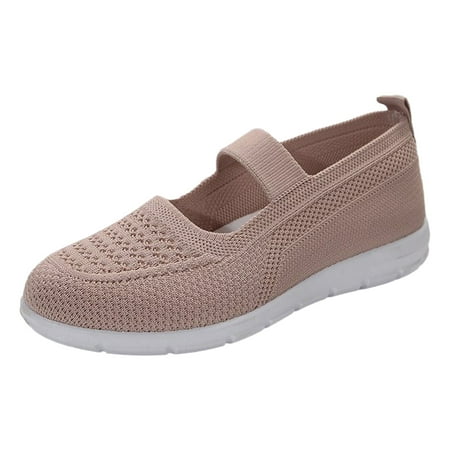 

Jungdeepe Ladies Casual Solid Colour Mesh Breathable Outdoor Sports Large Size Flat Casual Shoes Walking Shoes