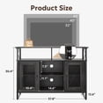 thumbnail image 2 of GALAXHERO TV Stand for 43 inch TV Small Entertainment Center with Storage Cabinet & Adjustable Shelves Farmhouse Industrial TV Table for Living Room and Bedroom, 32" TV Console, Black, 2 of 8