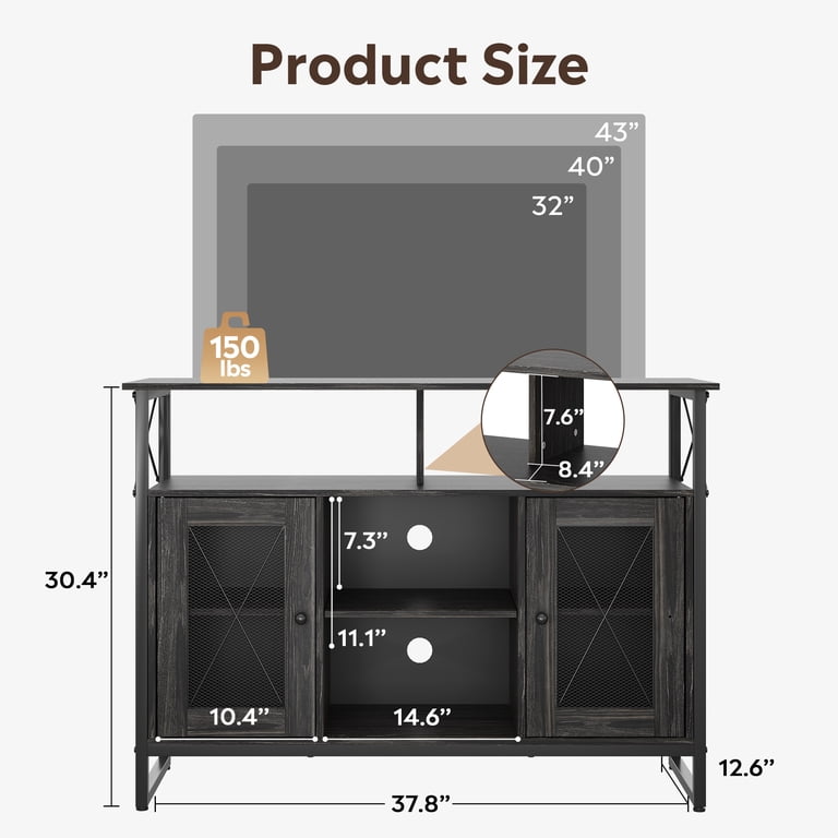GALAXHERO Farmhouse TV Stand with Storage, 43 Inch photo 2