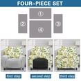 thumbnail image 6 of Xixirimido Vibrant Lemon and Flower 4 Piece Recliner Chair Cover Stretch Lazy Boy Chair Covers with Pockets Soft Reclining Sofa Slipcovers Furniture Protector with Elastic Bottom, 6 of 8
