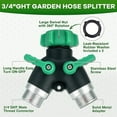 thumbnail image 4 of 2-Way Heavy Duty Garden Hose Splitter – 3/4 Inch Full Flow Y Connector | Solid Stainless Steel Faucet Distributor with Shut-Off Valves & Rubber Washers – Outdoor, Lawn & Irrigation Use, 4 of 7