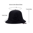 thumbnail image 3 of Women's Vintage Felt Bucket Hat Adjustable Bowler Suede Wool Hat with Bowknot Autumn Winter Dome Fedoras Cap Casual Basin Hat Ladies Round Hat, 3 of 3