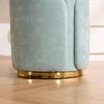 thumbnail image 5 of Swivel Vanity Stool with Back Comfy Vanity Chair with Gold Base Modern Round Stool for Makeup Vanity Ottoman Foot Rest for Bedroom livingroom (Sage), 5 of 16