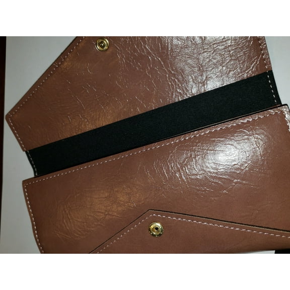 Quality Woman Leather Continental Fold over Wallets Pouches Clutches Brown , Fold Ladies Continental Fold over Wallet Pouch Clutch 10 Interior Card Slots, 2 Slip Poc, With Zipper