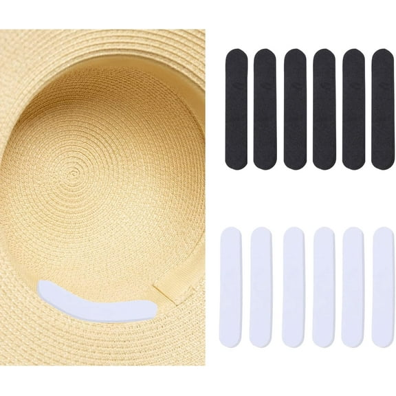 12 PCS Hat Size Reducers, Hat Inserts To Make Smaller, Felt Cap Size Reducer Tape Black And White Hat Sizing Tape Hat Size Reducer For Hats Caps Sweatband