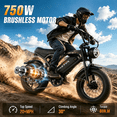 thumbnail image 4 of 750W Electric Bike for Teens&adults, UL2849 Certified Fat Tire E-Bike, 20+MPH 48V 15.6Ah Mountain Bike , Cool off-Road Electric Bike Gift for Teenage Riders, 4 of 9