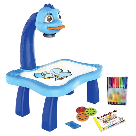 Projector Learning Desk Set Fun LED Music Drawing Board Paint Pen for Kids