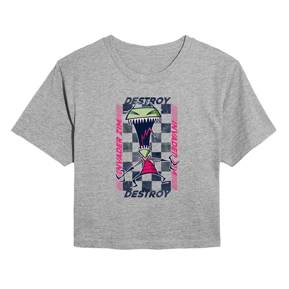 Invader Zim - Destroyer - Juniors Cropped Short Sleeve Graphic T-Shirt