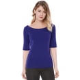 thumbnail image 1 of Día de San Patricio Camiseta Suave De Media Manga Con Cuello Redondo Entallado Para Mujer Azul 3XL, 1 of 6