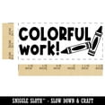 thumbnail image 2 of Colorful Work Crayons Teacher Student School Self-Inking Rubber Stamp Ink Stamper - Yellow Ink - Small 1-1/2 Inch, 2 of 7