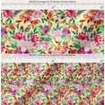 thumbnail image 2 of Soimoi Yellow Cotton Voile Fabric Leaves & Pink Floral Watercolor Printed Craft Fabric by The Yard 56 Inch Wide, 2 of 7