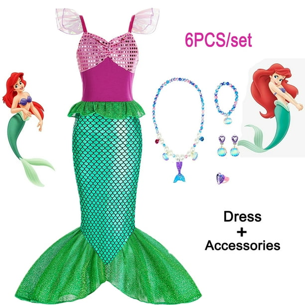 Little Mermaid Ariel Costume for Girls, Cosplay Costume for Birthday
