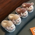 thumbnail image 5 of Vedolay Winter Slippers for Girls Cartoon Slippers Toddler Warm Plush House Shoes Brown,24, 5 of 5
