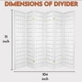thumbnail image 3 of Legacy Decor 6 Panel Japanese Oriental Style Room Screen Divider, White, 104 in Wide, 3 of 3