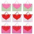 thumbnail image 3 of Minkissy 9Pcs Heart-shaped present Packing Bags Pink White Green Assorted Color for Valentine's Day Paper Bag, 3 of 5
