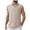 Khaki, variant on TANGQIOP Men T-Shirts Short Sleeve Half-Placket Sleeveless Base Layer Undershirts Outdoor Casual Vest Quick Dry Breathable White XL