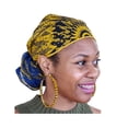 thumbnail image 2 of Royal Blue and Golden Yellow African Print Head wrap, 2 of 5