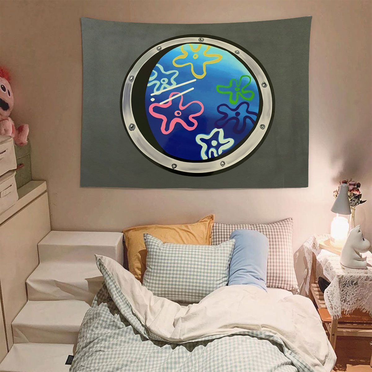 Spongebob Theme Tapestry Decor Wall Hanging Underwater House Tapestry