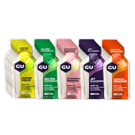 GU Original Sports Nutrition Energy Gel - Various Flavors - Fruity Mixed / 24 Count Box