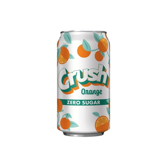 Crush Caffeine Free Zero Sugar Orange Soda Pop, 12 fl oz, 6 Pack Cans