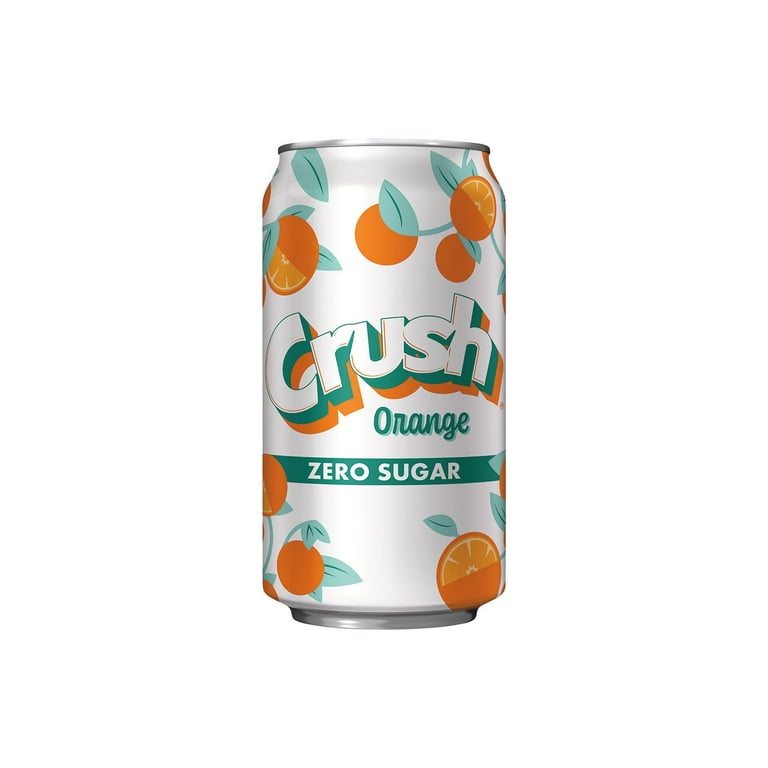 Crush Caffeine Free Zero Sugar Orange Soda Pop, 12 fl oz, 6