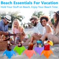 thumbnail image 4 of Portavasos de playa, accesorios de playa para vacaciones, portavasos de playa, portavasos de arena, artículos esenciales para la playa (multicolor, 5 paquetes), 4 of 5