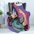 thumbnail image 4 of Comics Soft Flannel Fleece Throw Blanket, Retro 50s 40s Comics Magazine Woman with Woman Rights Image Artwork, Cozy Plush for Indoor and Outdoor Use, 70" x 90", Multicolor, by Ambesonne, 4 of 5