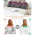 thumbnail image 4 of Pink Gray Ombre Leopard Satin Pillowcase for Hair and Skin with Zipper, Soft Breathable Cooling Silk Pillow Cases, Modern Abstract Art Aesthetics Body Pillow Covers Bed Pillows 20"x54", 4 of 6