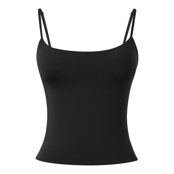 Womens Tank Top Removable Padding Adjustable Strap Camisole Breathable Womens Camisole Black L