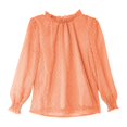 thumbnail image 3 of HIPYLO Thermal Tops for Girls Tops Teens Girls Size 8 Long Sleeve Tops Kids Christmas Shirts Cropped Shirts Toddler Clothes Girls 3t Girls Clothes 18, Orange 11-12 Years, 3 of 7
