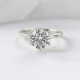 thumbnail image 3 of Cora Jewellery 2.5CT Tulip Setting Round Moissanite Solitaire Engagement Ring For Women, 14K White Gold, 3 of 5