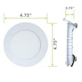 thumbnail image 4 of 5 Pack Leisure LED RV Boat Recessed Ceiling Light 480 Lumen Super Slim LED Panel Light DC 12V 4.75" 6W Full Aluminum Downlights, (Cool White), 4 of 5