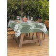 thumbnail image 3 of Outdoor Tablecloths with Umbrella Hole & Zipper, Tropical Palm Tree Tablecloth Rectangle 60x84 Inch, Olive Green Plants Coastal Leaf Beach Waterproof Table Cloth, Patio/Pool/Picnic Table Covers, 3 of 8