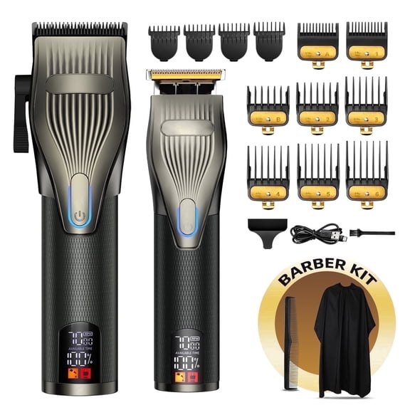 Obacre Professional Body Hair Clippers for Men,Cordless Barber Clippers with LCD Display,Electric Men’s Hair Grooming kit for Barbers Haircut Kit Fade