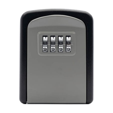 Key Lock Box Wall Mounted Stainless Steel Key Safe Weatherproof 4 Combination Key Storage Lock Box for Indoor and Outdoor Use