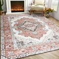 thumbnail image 6 of Softlife Ultra-Thin Chenille Vintage Area Rug Oriental Tribal Antique Carpet Boho Style, 5' x 8', Orange, 6 of 8