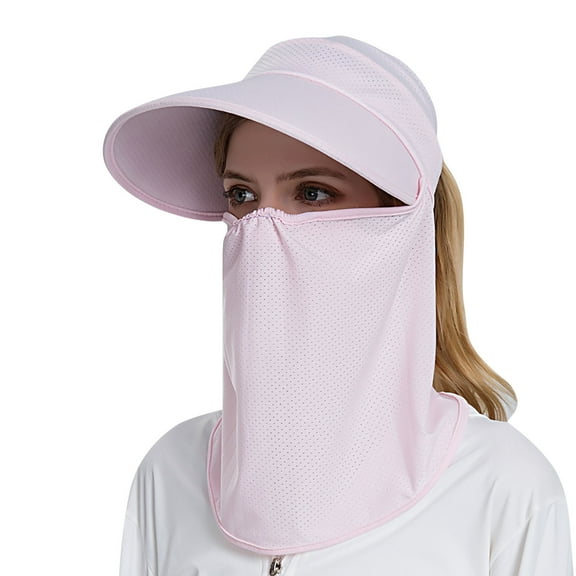 Hunpta Sun Hats For Women Summer Sun Hat Outdoor Riding Face Covering Solid Color Mask Sun Hat