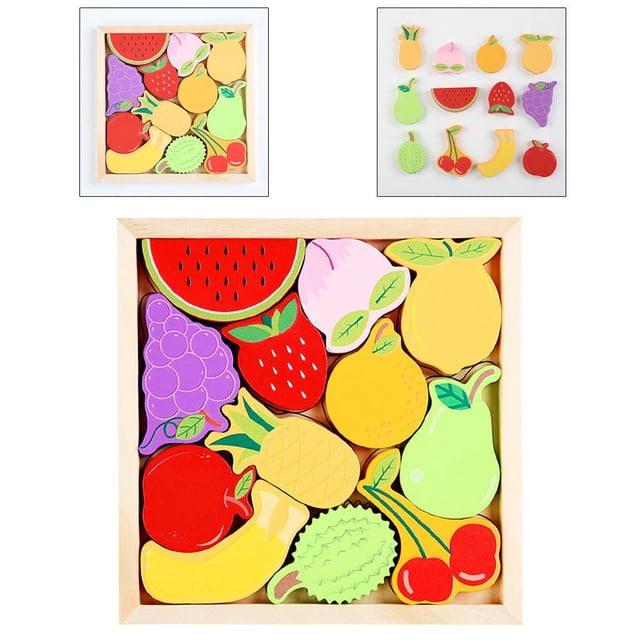 Puzzle Jigsaw Shape Puzzle Sorting Game Learning Educational Toy Gifts fruit